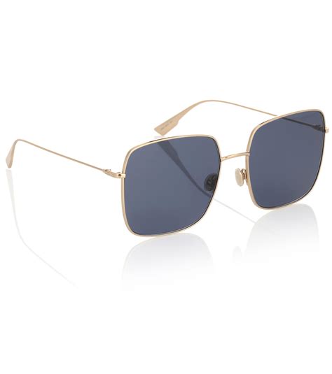 dior stelle|DiorStellaire1 Gold Metal with Blue Lacquer Square Sunglasses.